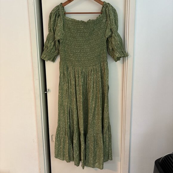 Dôen Colette Dress in Green Garden Bloom Size L - Picture 10 of 16